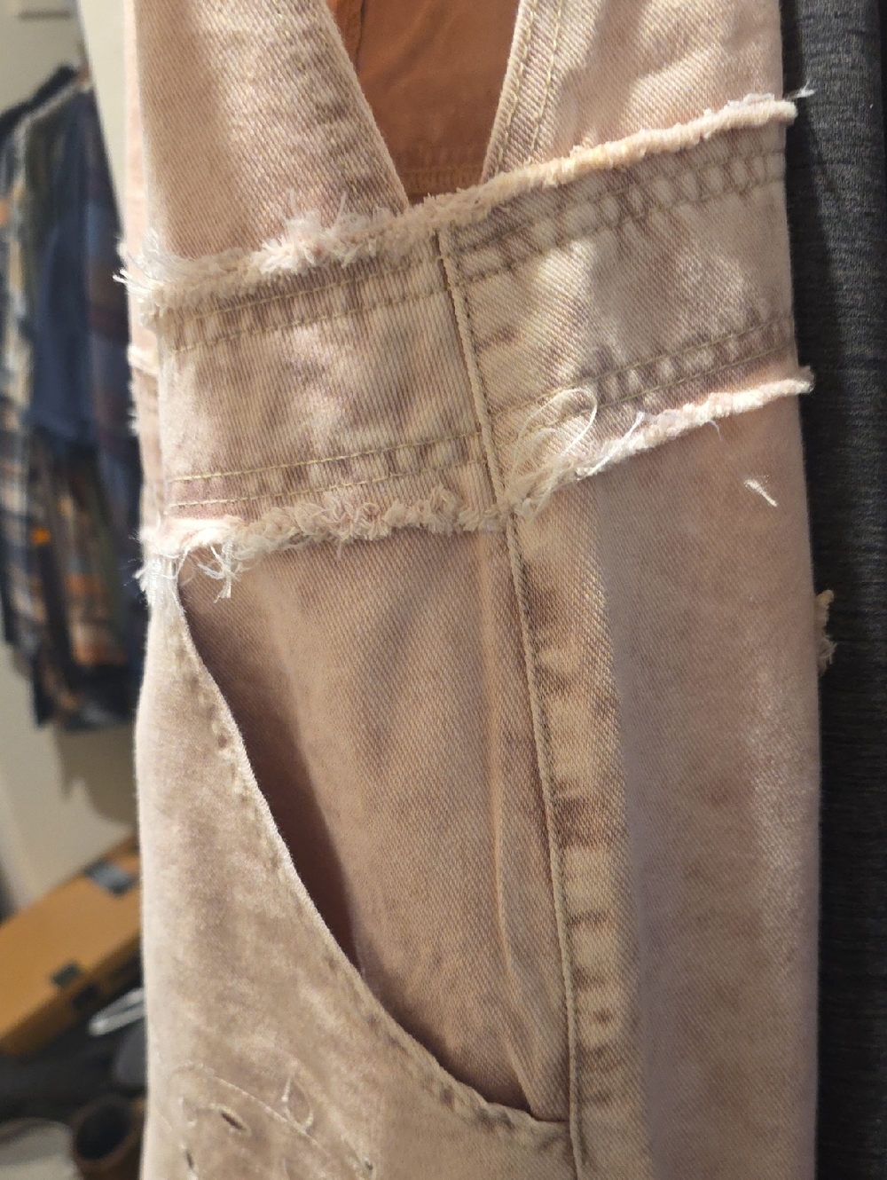 POL Pink Washed Denim Eyelet Wide-Leg Jumpsuit - Picture 5 of 16